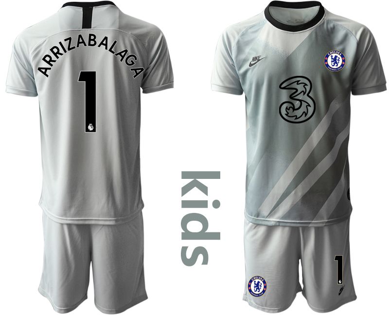 Youth 2020-2021 club Chelsea gray goalkeeper #1 Soccer Jerseys
